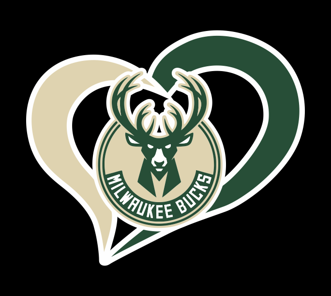 MilwaukeeBucks Heart Logo iron on paper